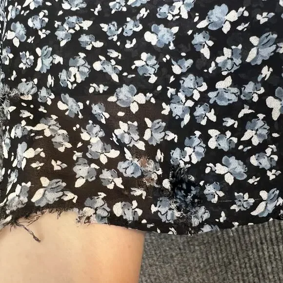 Michael Kors Womens Smocked Tank Dress Size Small Blue Floral Bohemian Cottage - Picture 7 of 11